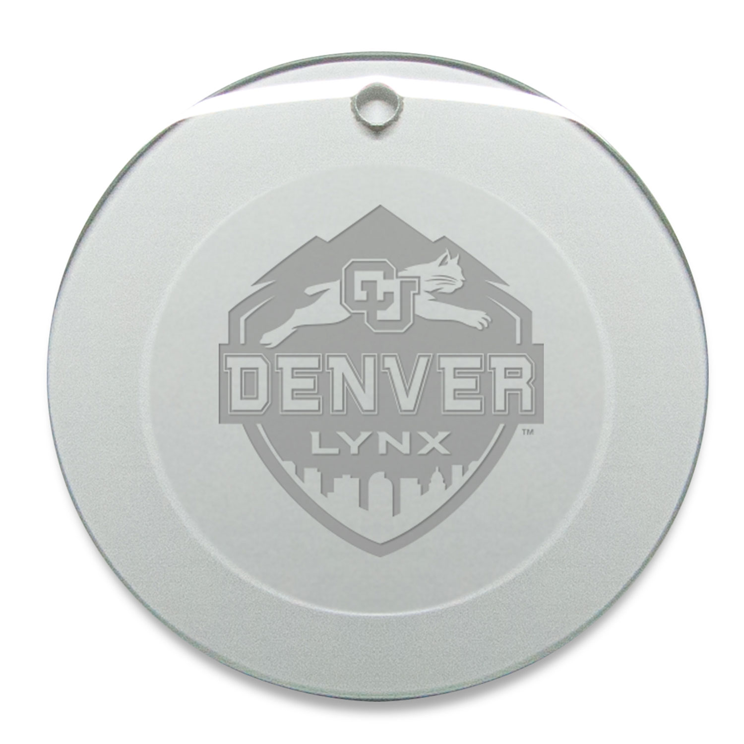 CU Denver Lynx 3'' Round Glass Ornament