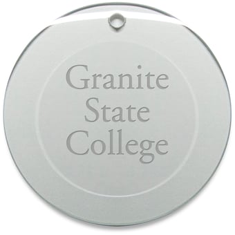 Granite State College 3'' Round Glass Ornament