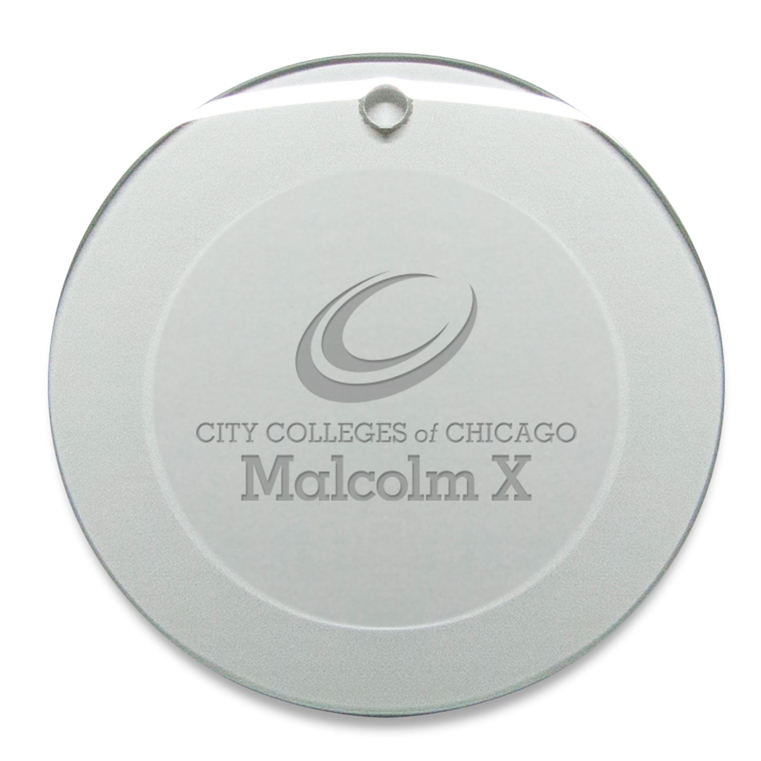 Malcolm X College Hawks 3'' Round Glass Ornament