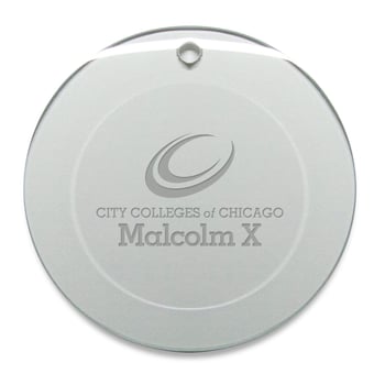 Malcolm X College Hawks 3'' Round Glass Ornament