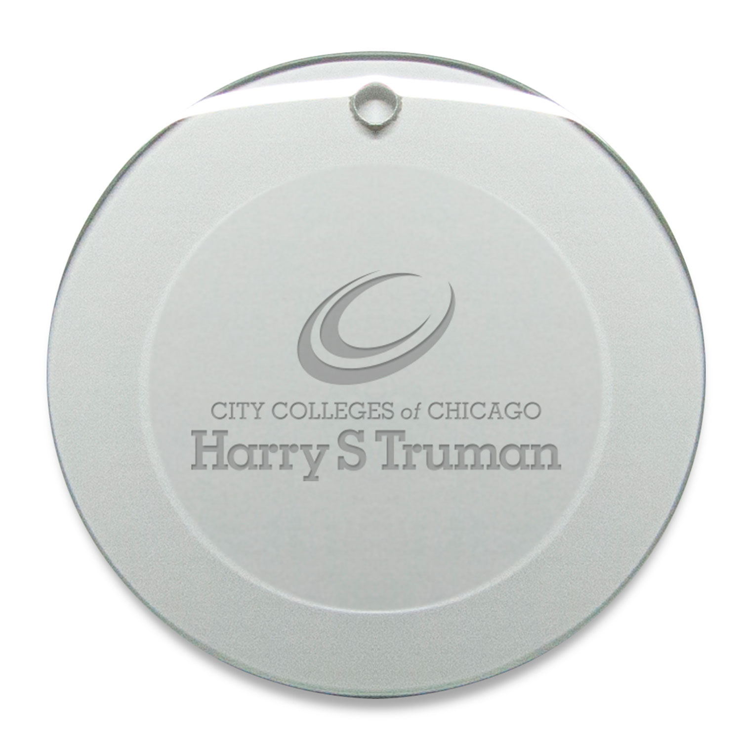 Harry S Truman College Falcons 3'' Round Glass Ornament
