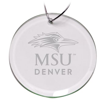 MSU Denver Roadrunners 3'' Round Glass Ornament