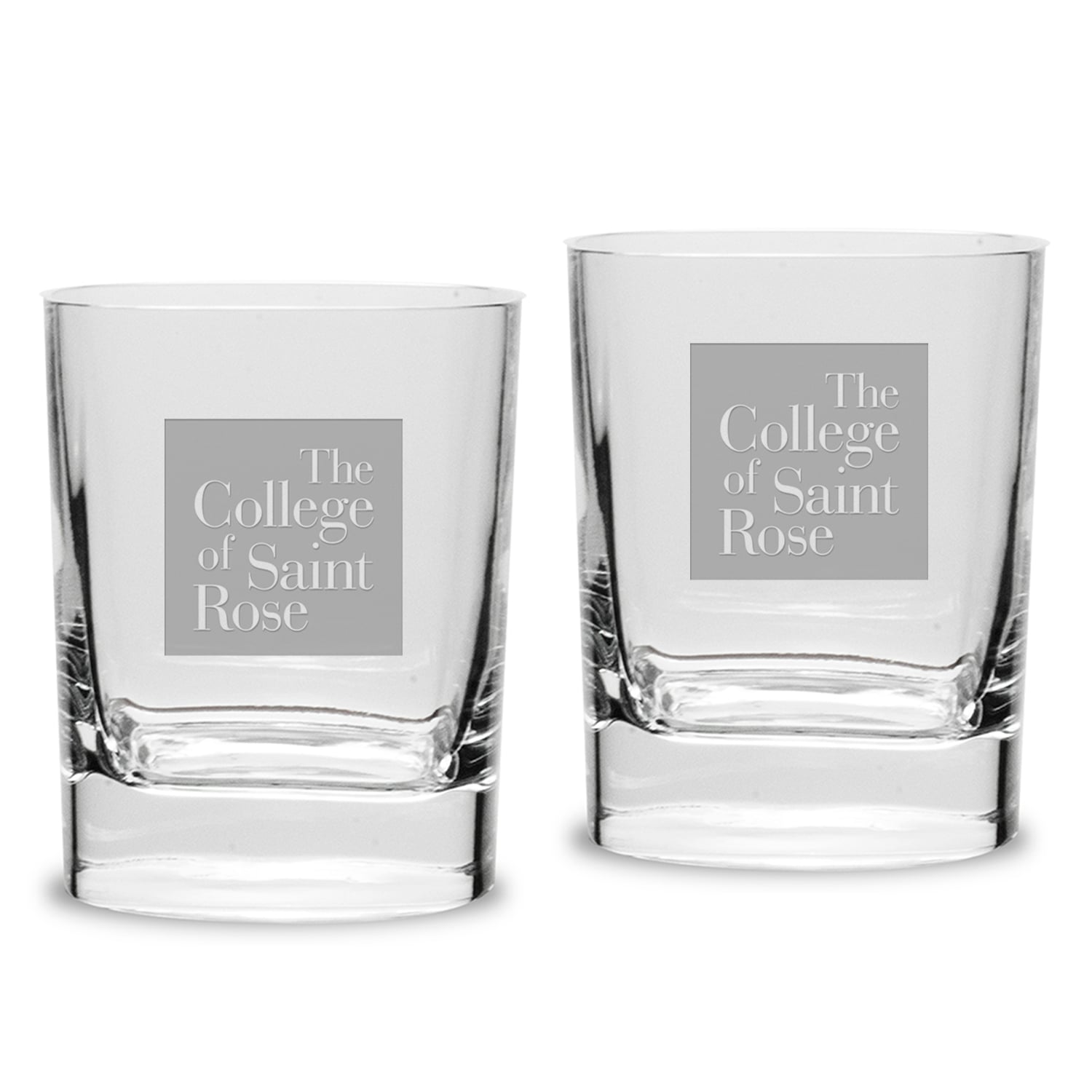 Saint Rose Golden Knights 11.75oz. Square Double Old Fashioned Glass Set