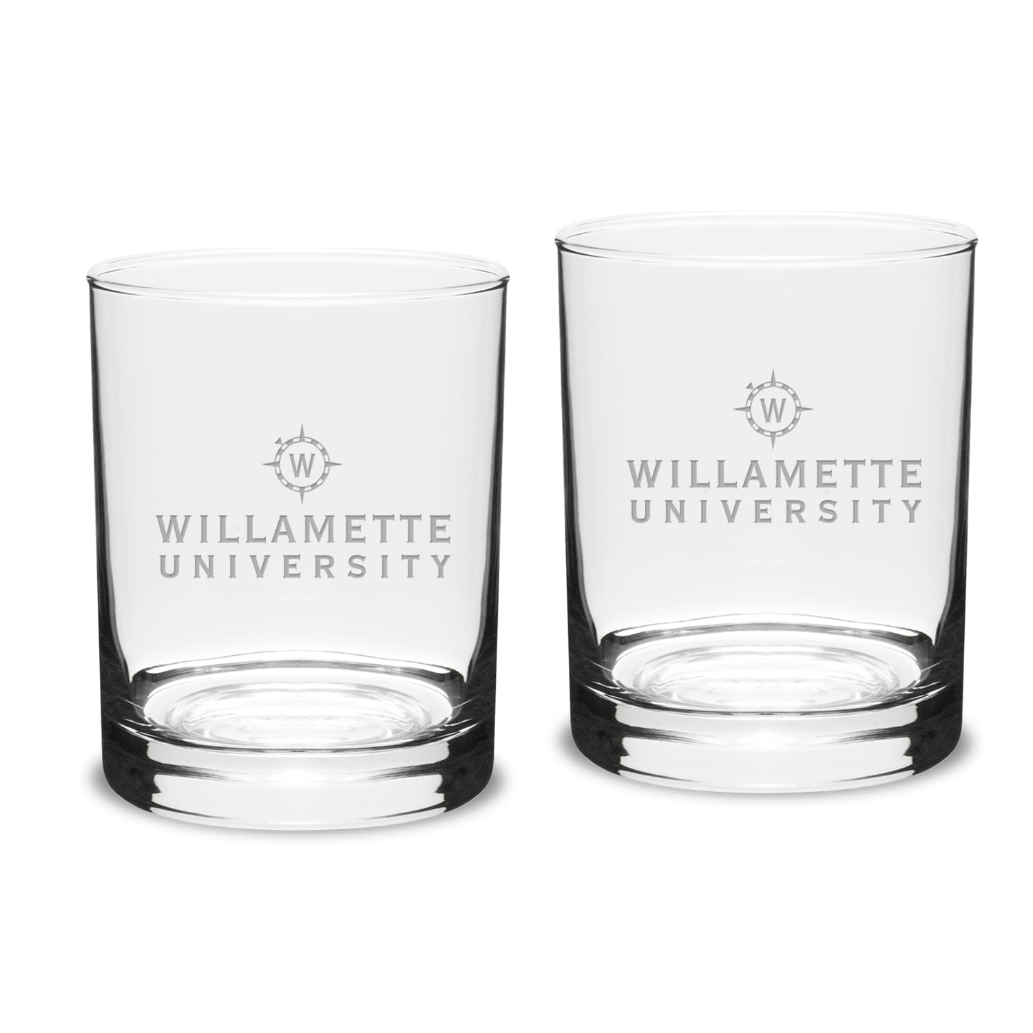 Willamette Bearcats 14oz. 2-Piece Classic Double Old-Fashioned Glass Set