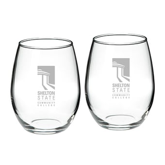 Shelton State Buccaneers 21oz. 2-Piece Stemless Wine Glass Set