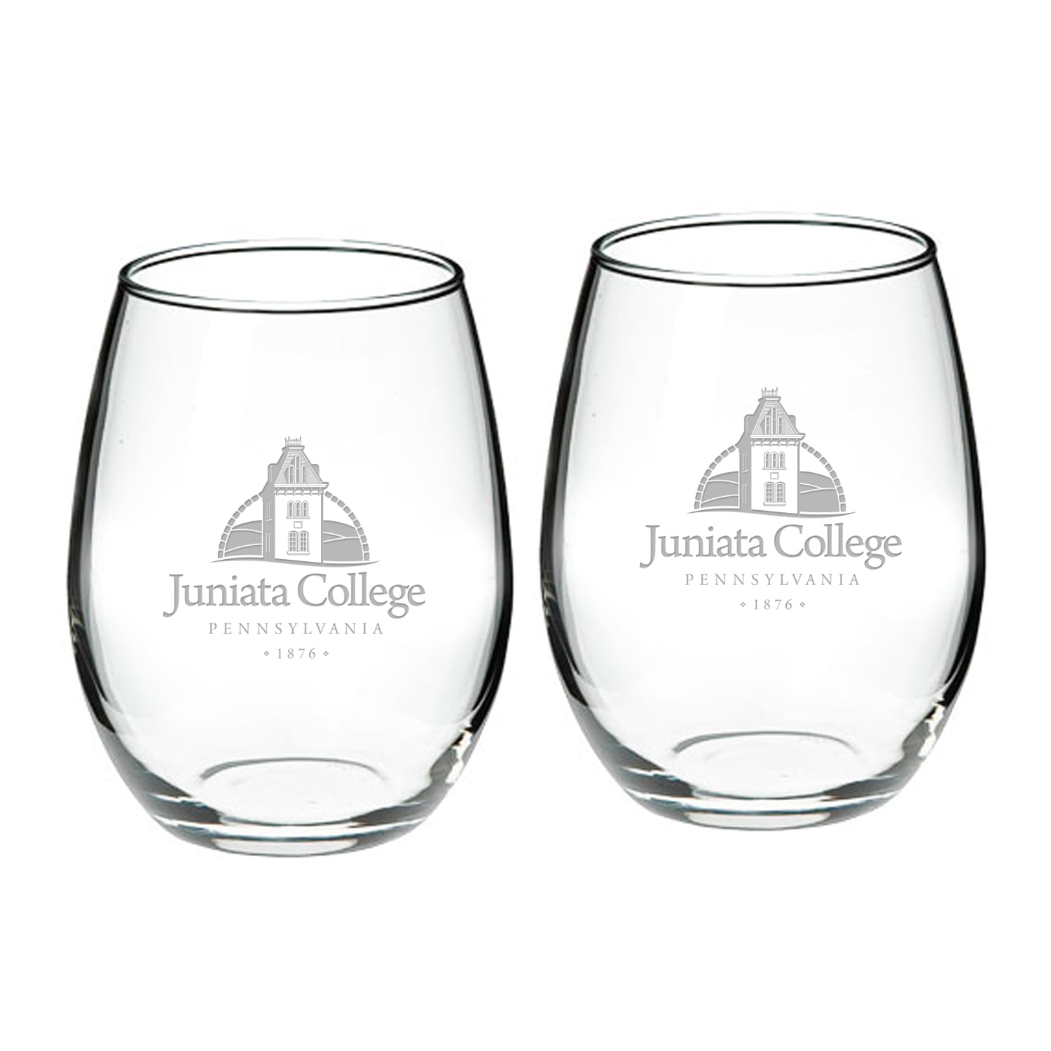 Juniata Eagles 21oz. 2-Piece Stemless Wine Glass Set