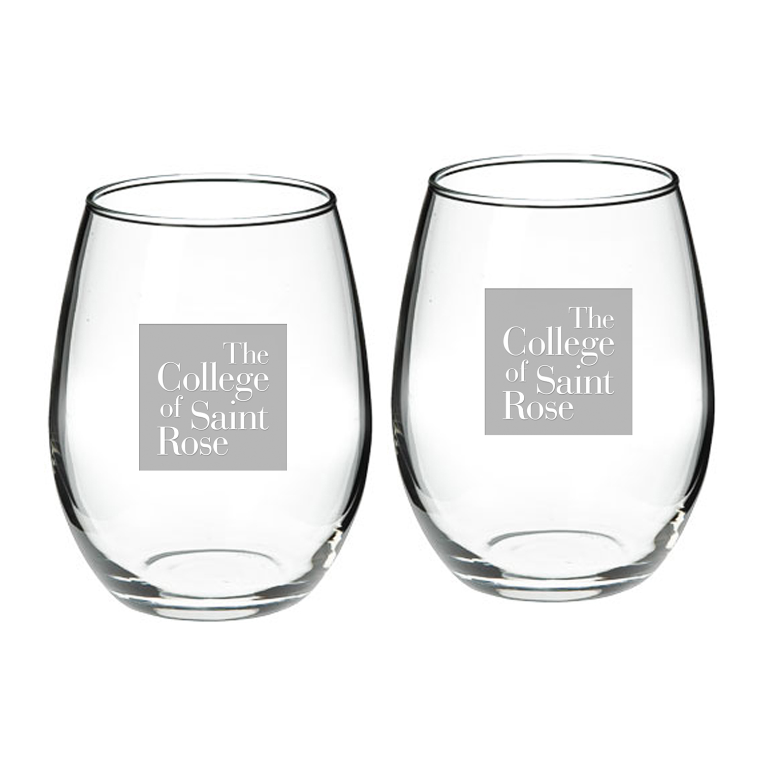 Saint Rose Golden Knights 21oz. 2-Piece Stemless Wine Glass Set