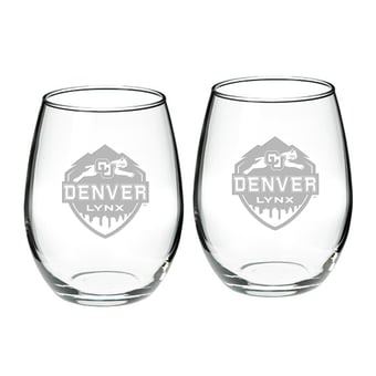 CU Denver Lynx 21oz. 2-Piece Stemless Wine Glass Set
