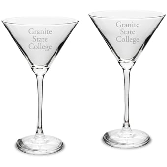 Granite State College Two-Piece Traditional 10oz. Martini Glass Set
