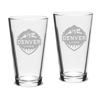 CU Denver Lynx 16oz. 2-Piece Classic Pub Glass Set
