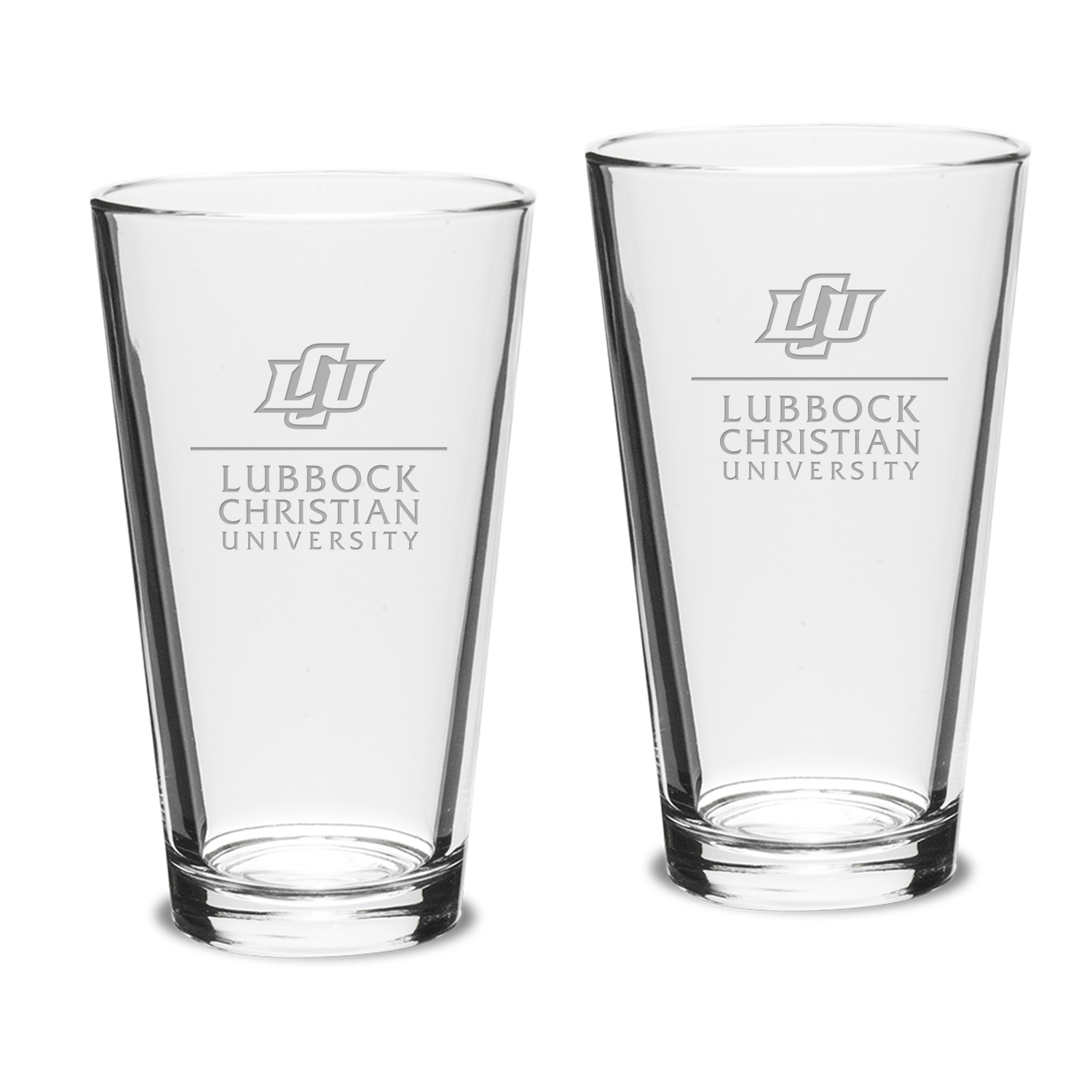 Lubbock Christian Chaparral 16oz. 2-Piece Classic Pub Glass Set
