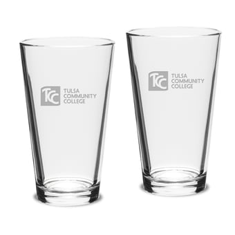 Tulsa Community College 16oz. 2-Piece Classic Pub Glass Set