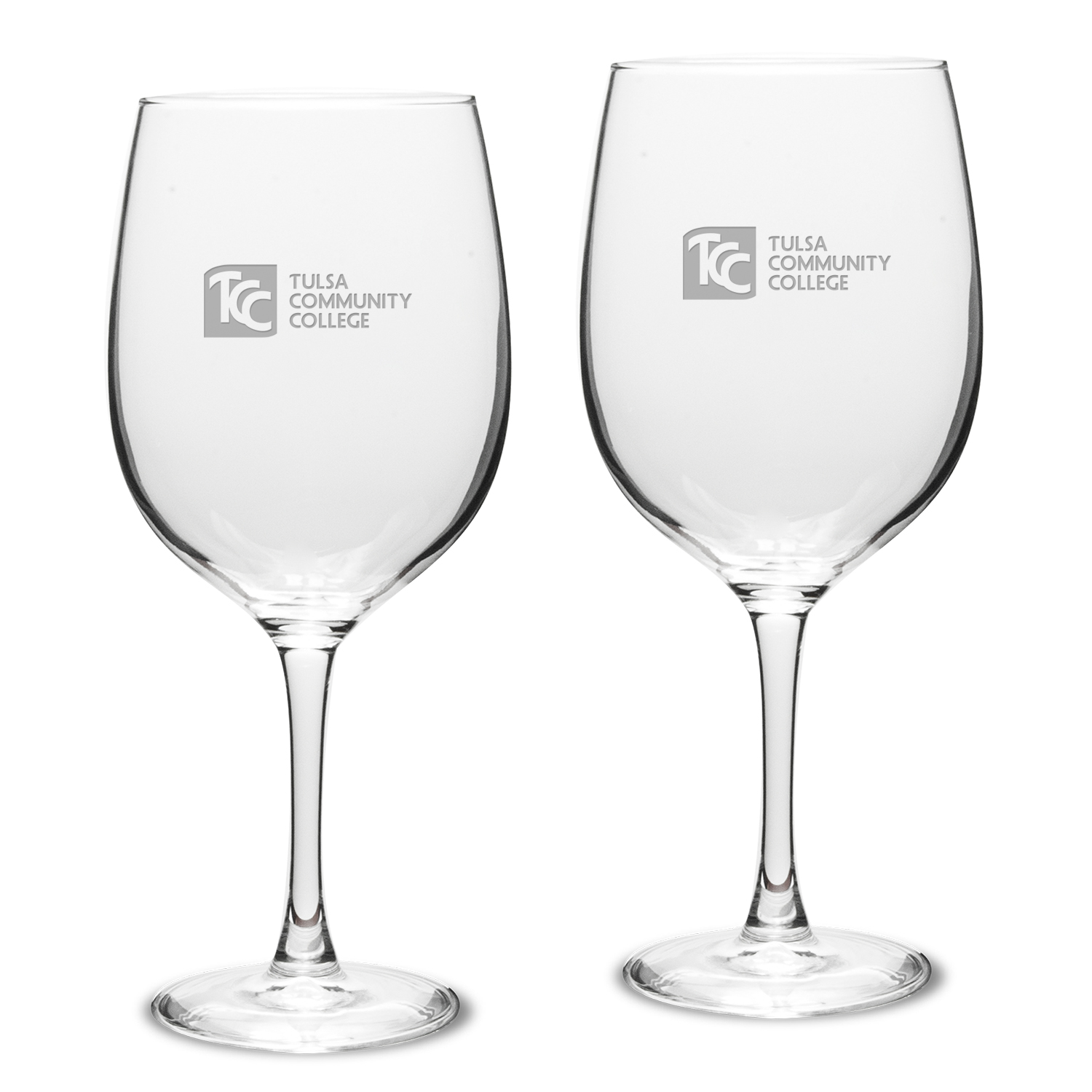Tulsa Community College 19oz. 2-Piece Traditional Robusto Red Wine Table Glass Set