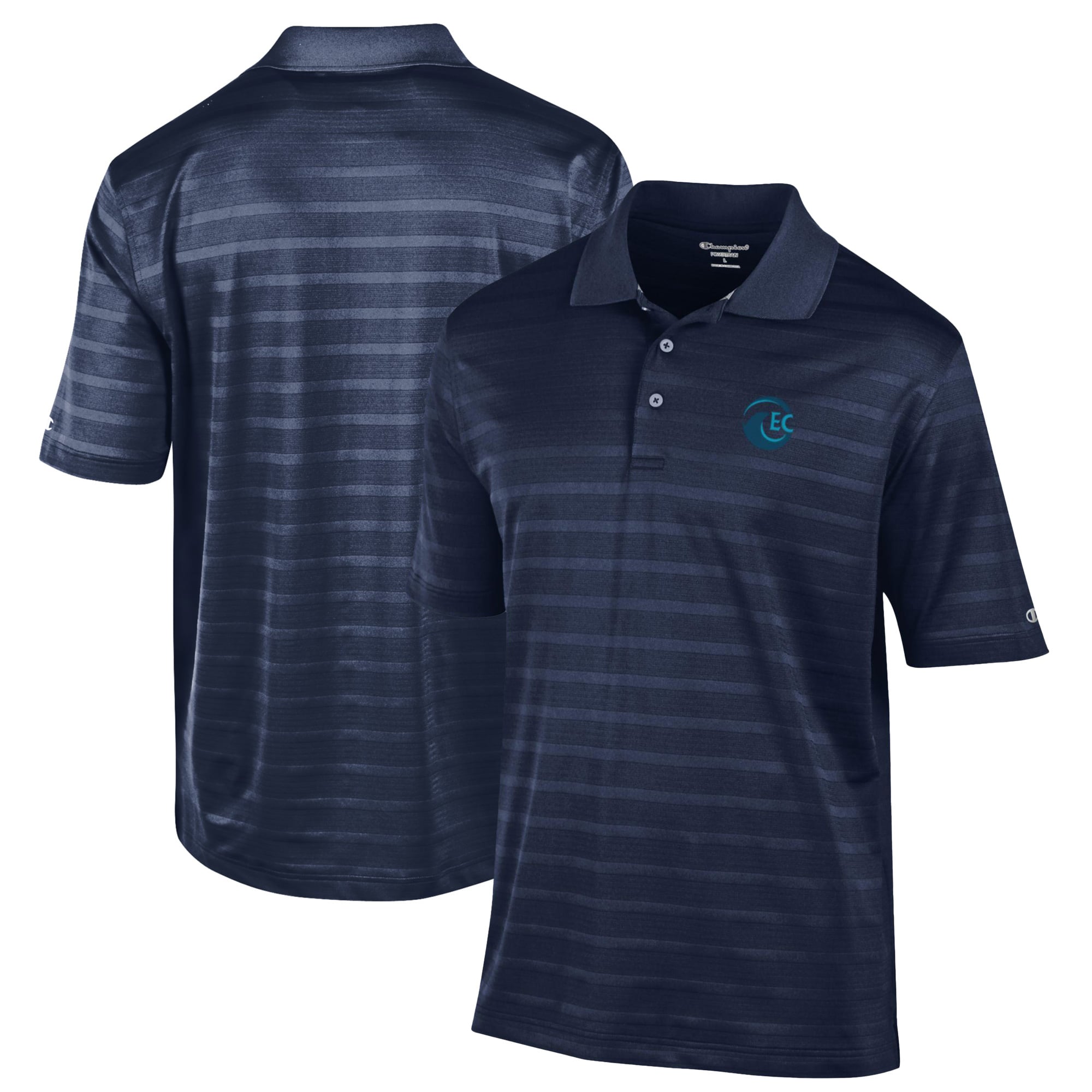 Men's Champion Navy Eckerd Tritons Relaxed Fit Textured Solid Polo