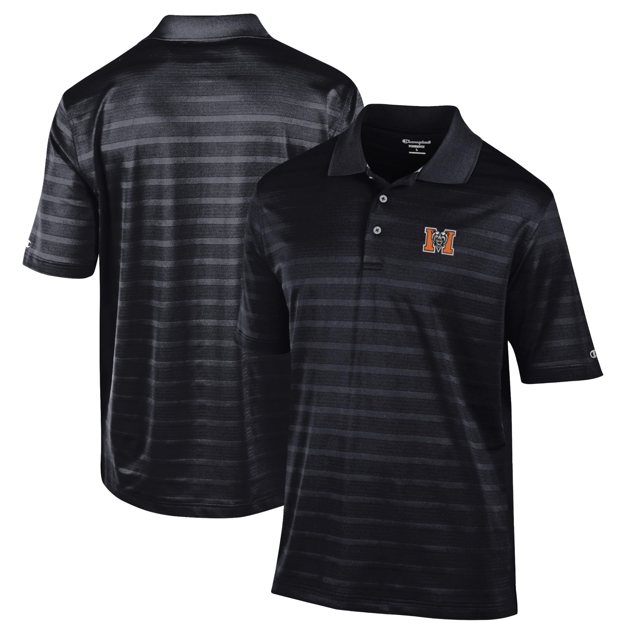Men's Champion Black Mercer Bears Relaxed Fit Textured Solid Polo