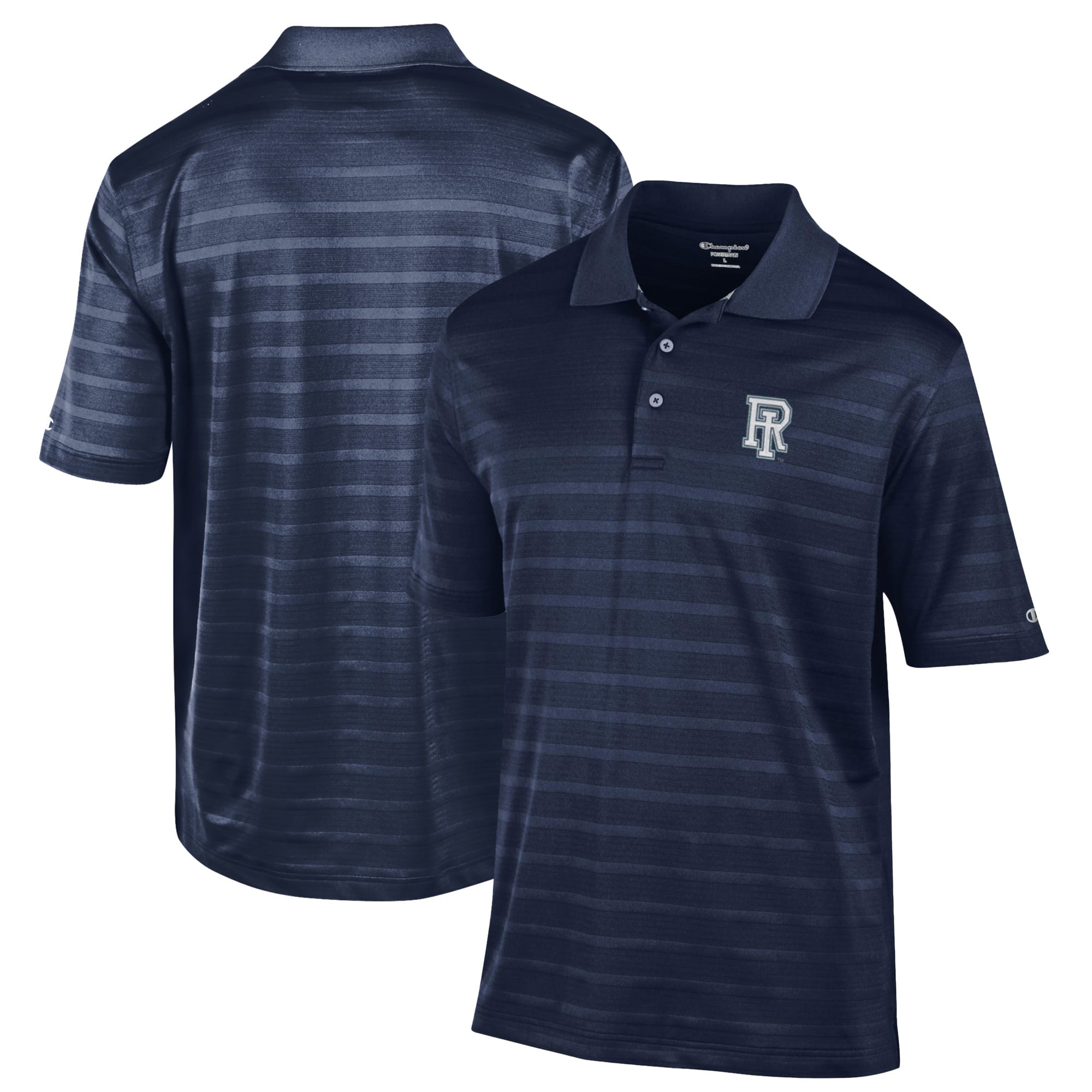 Men's Champion Navy Rhode Island Rams Relaxed Fit Textured Solid Polo