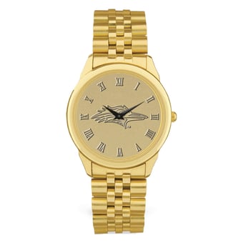 Men's Gold MSU Denver Roadrunners Medallion Rolled Link Bracelet Wristwatch