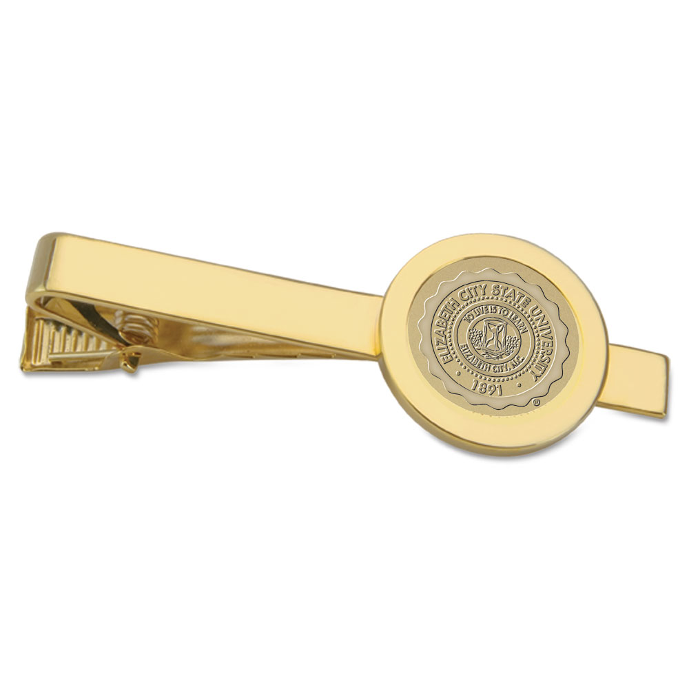 Gold ECSU Vikings Logo Tie Bar