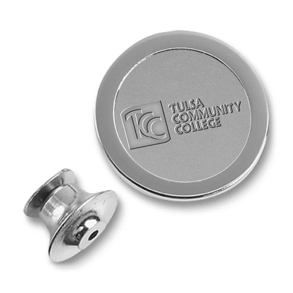 Silver Tulsa Community College Logo Lapel Pin