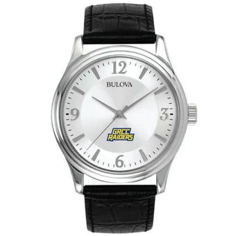 Men's Bulova Silver Grand Rapids Raiders Leather Watch