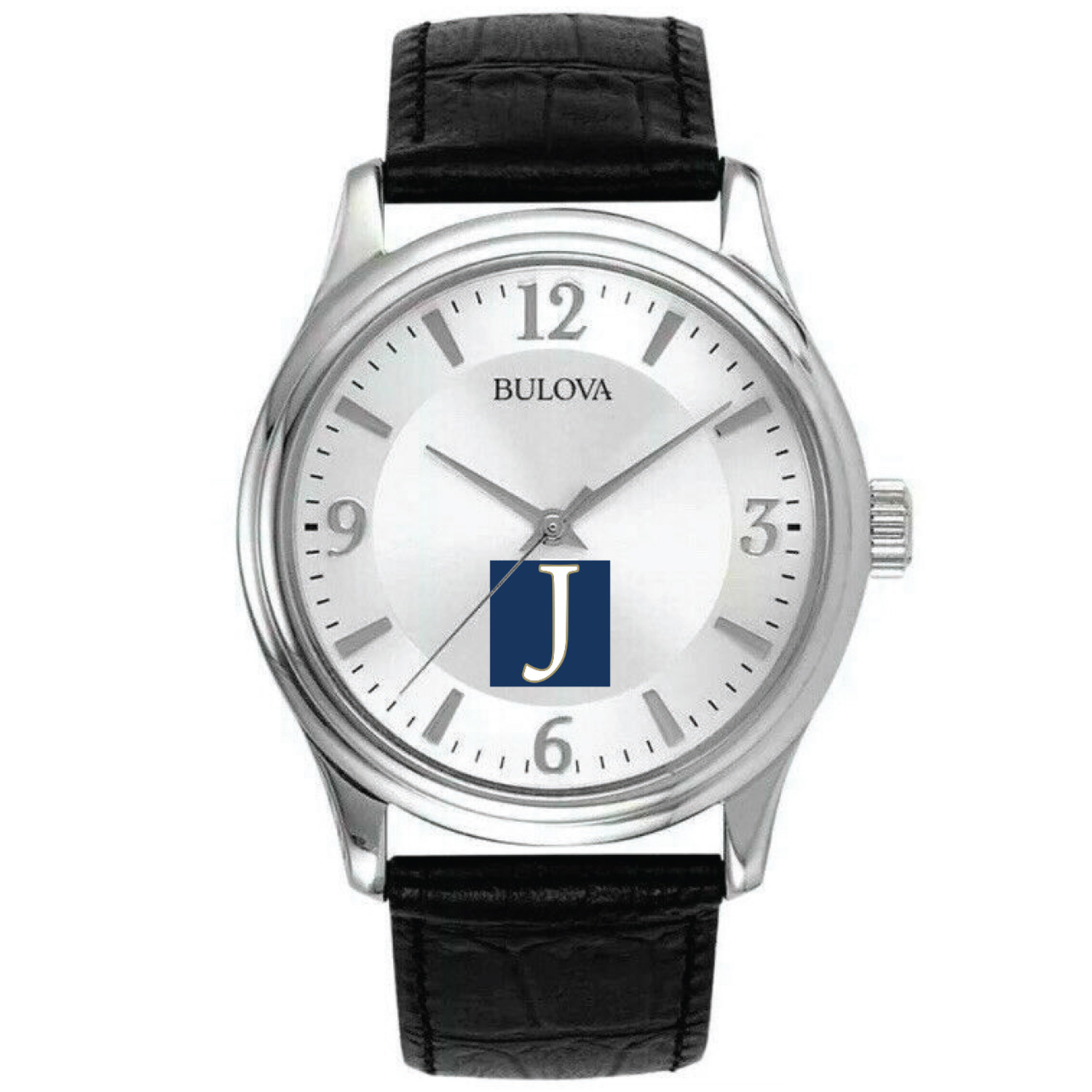Men's Bulova Silver Juniata Eagles Leather Watch
