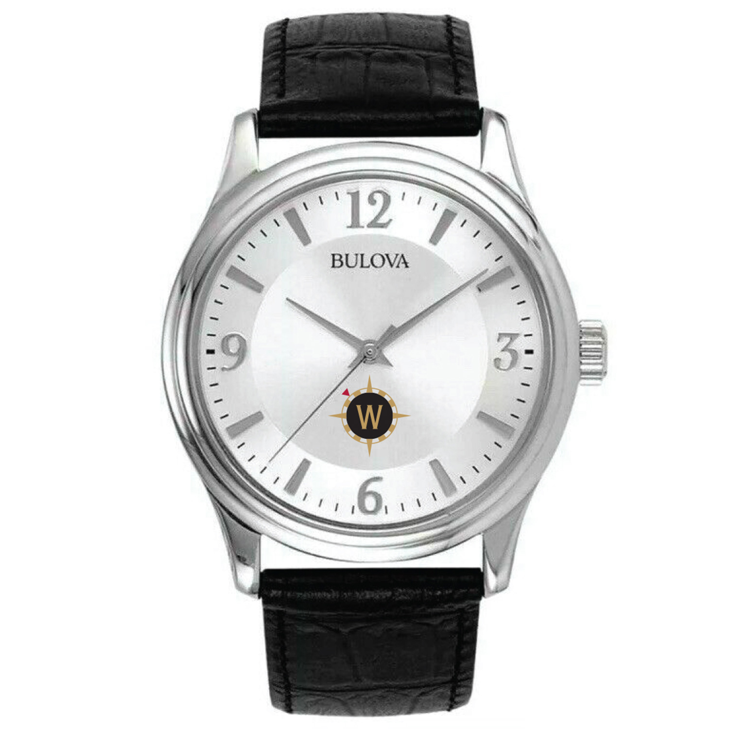 Men's Bulova Silver Willamette Bearcats Leather Watch