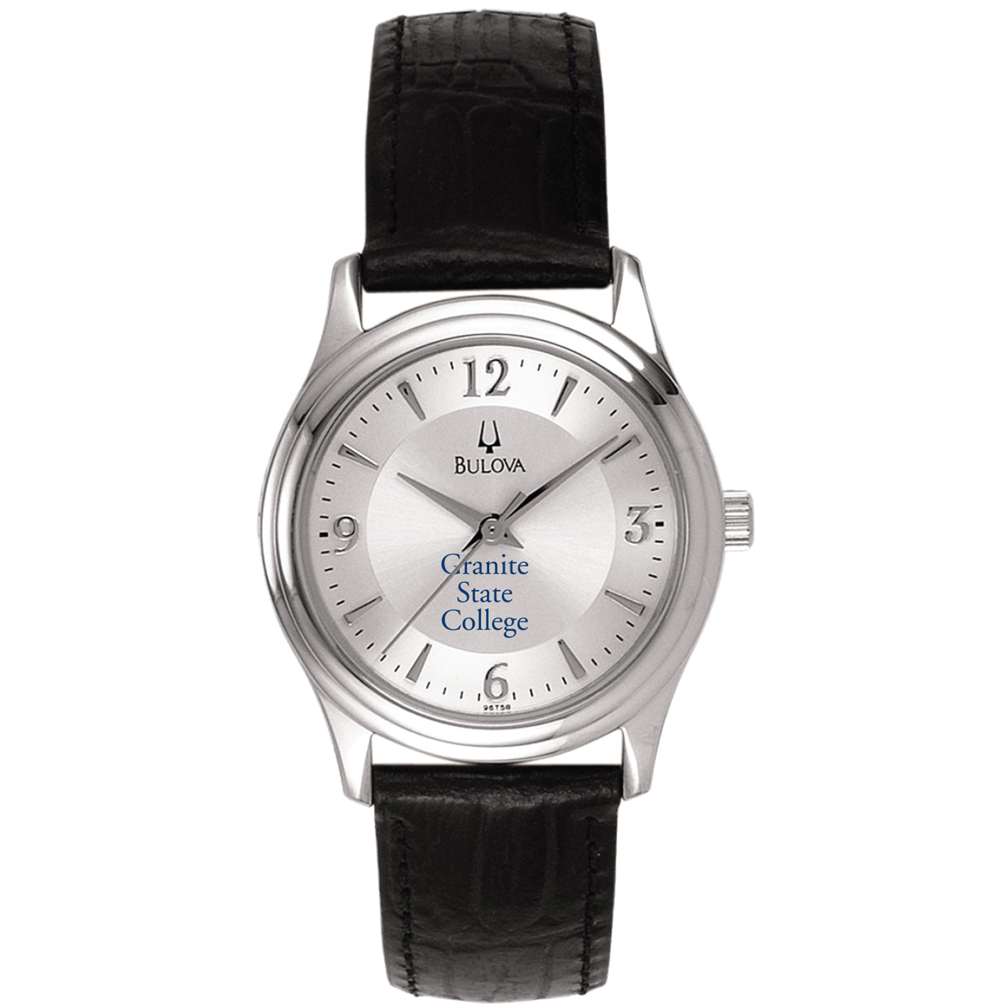 Women's Bulova Silver Granite State College Leather Watch