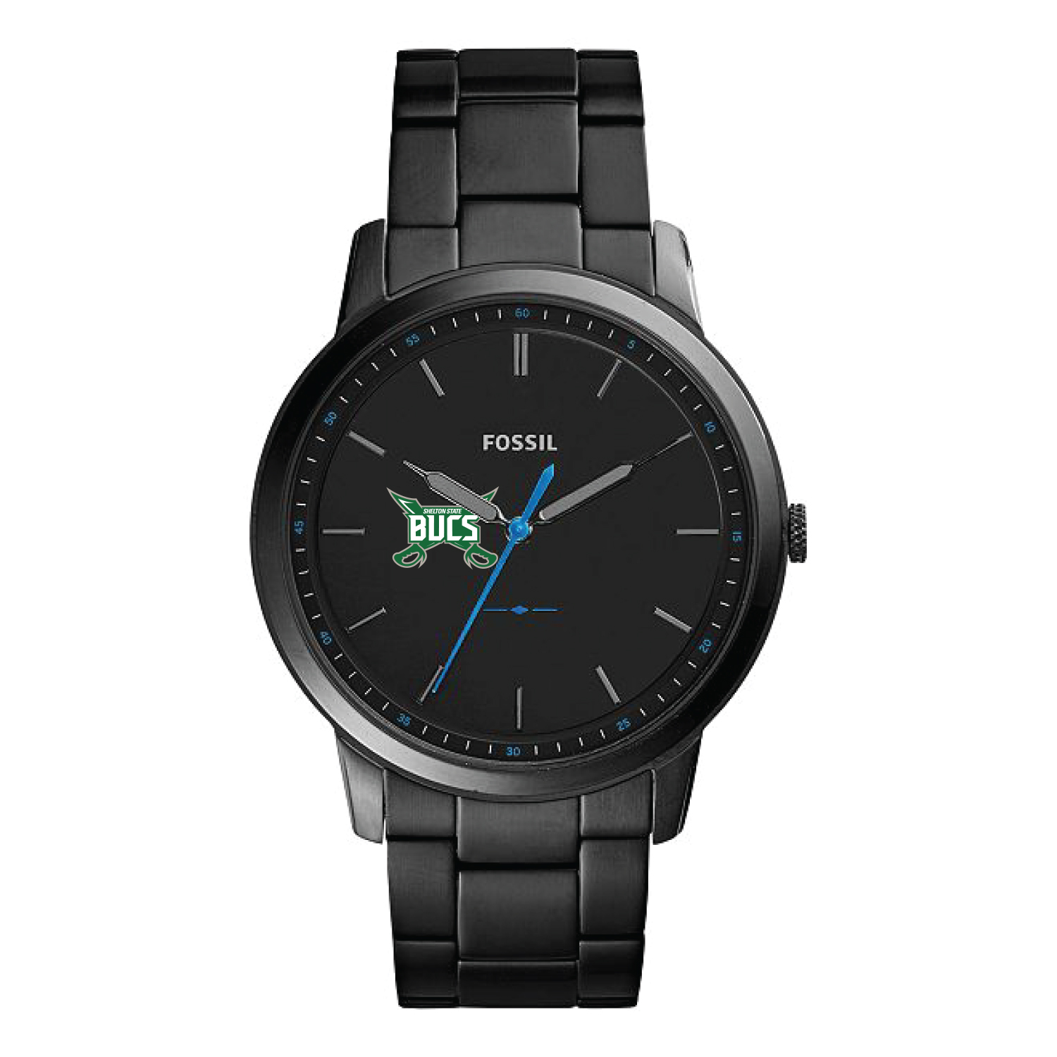 Fossil Black Shelton State Buccaneers The Minimalist Slim Stainless Steel Watch