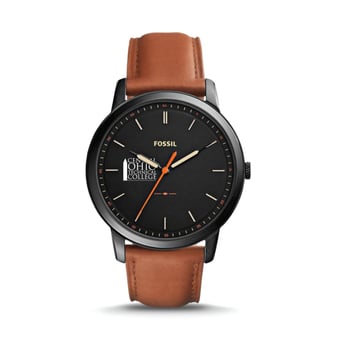 Fossil Black Central Ohio Technical College The Minimalist Slim Light Brown Leather Watch