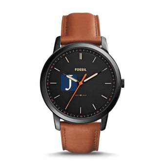 Fossil Black Juniata Eagles The Minimalist Slim Light Brown Leather Watch