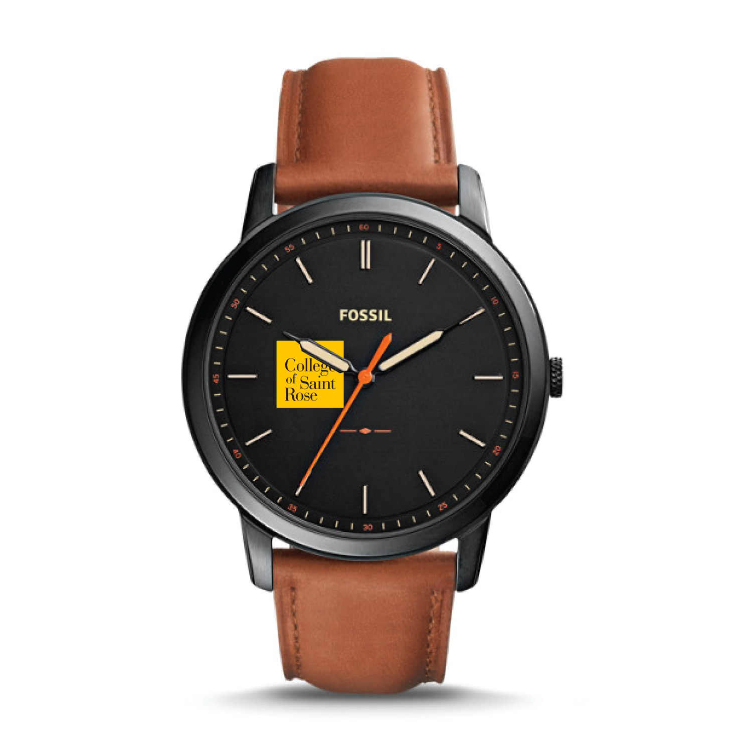 Fossil Black Saint Rose Golden Knights The Minimalist Slim Light Brown Leather Watch