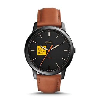 Fossil Black Saint Rose Golden Knights The Minimalist Slim Light Brown Leather Watch