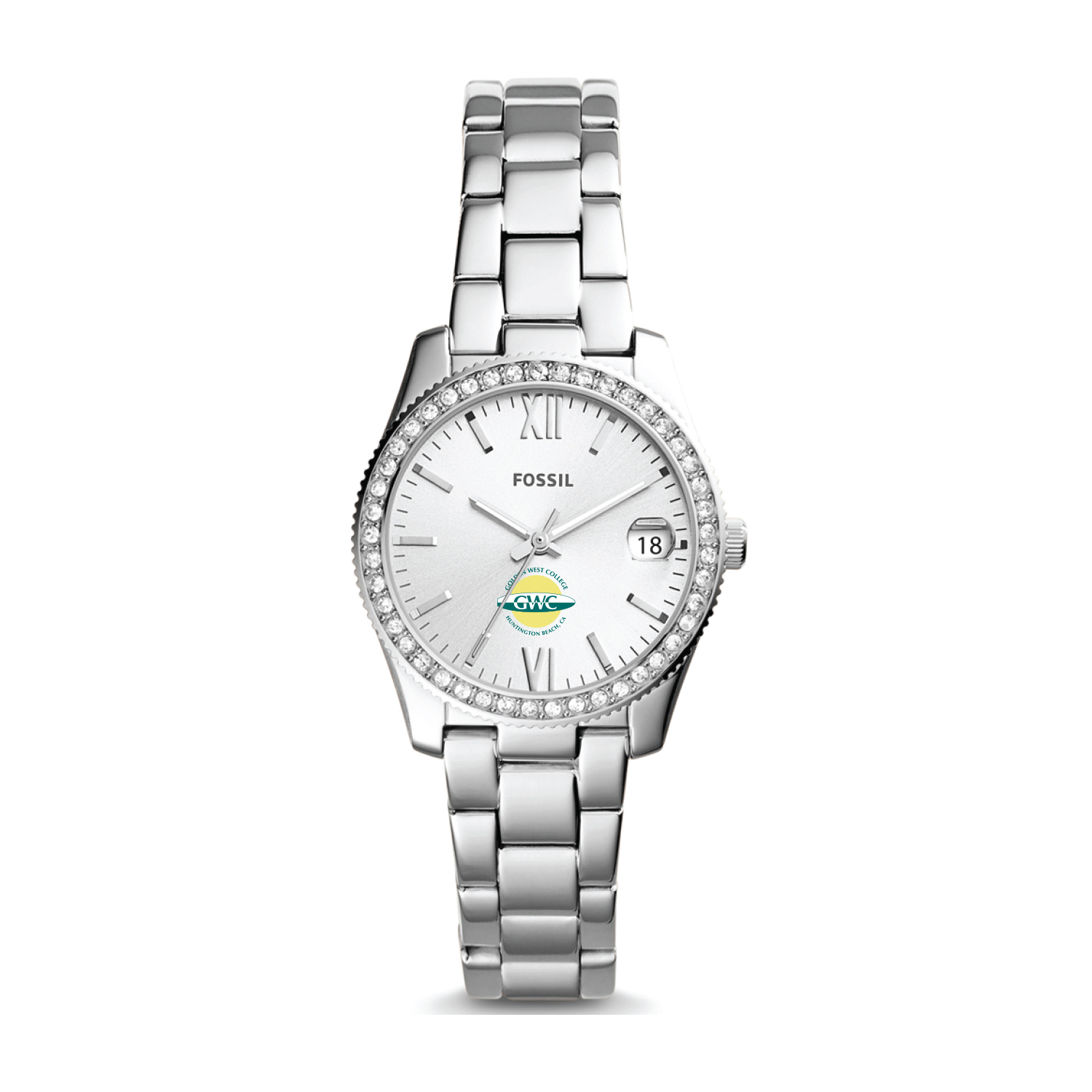 Women's Fossil Silver Golden West College Scarlette Mini Three-Hand Date Watch