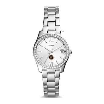 Women's Fossil Silver Willamette Bearcats Scarlette Mini Three-Hand Date Watch