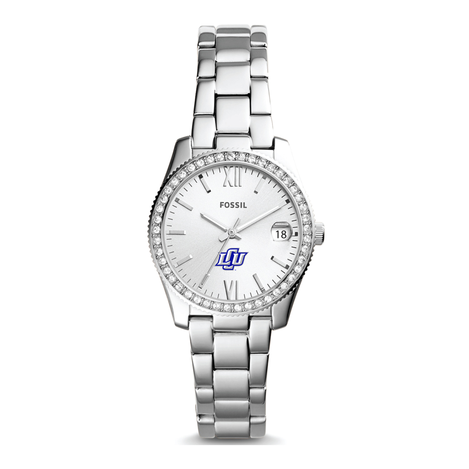 Women's Fossil Silver Lubbock Christian Chaparral Scarlette Mini Three-Hand Date Watch