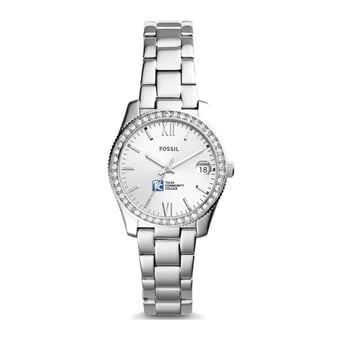 Women's Fossil Silver Tulsa Community College Scarlette Mini Three-Hand Date Watch
