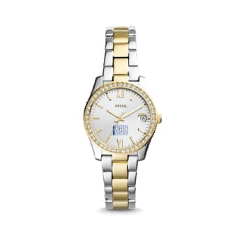 Women's Fossil Silver Central Ohio Technical College Scarlette Mini Two-Tone Stainless Steel Watch