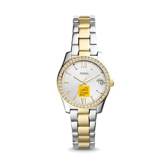 Women's Fossil Silver Saint Rose Golden Knights Scarlette Mini Two-Tone Stainless Steel Watch