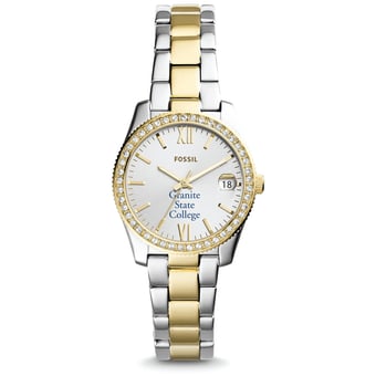 Women's Fossil Silver Granite State College Scarlette Mini Two-Tone Stainless Steel Watch