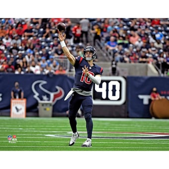 Davis Mills Houston Texans Unsigned Throws a Pass Photograph