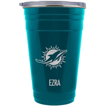 Miami Dolphins Team Logo 22oz. Personalized Tailgater Travel Tumbler