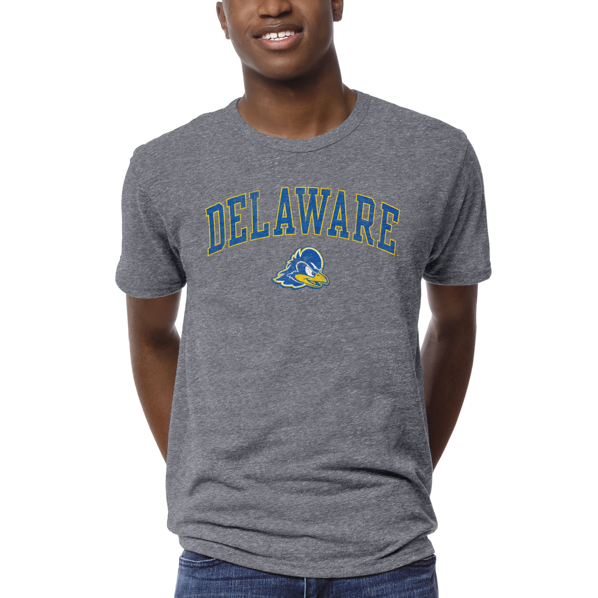 Men's League Collegiate Wear Heather Gray Delaware Fightin' Blue Hens 1965 Victory Falls T-Shirt