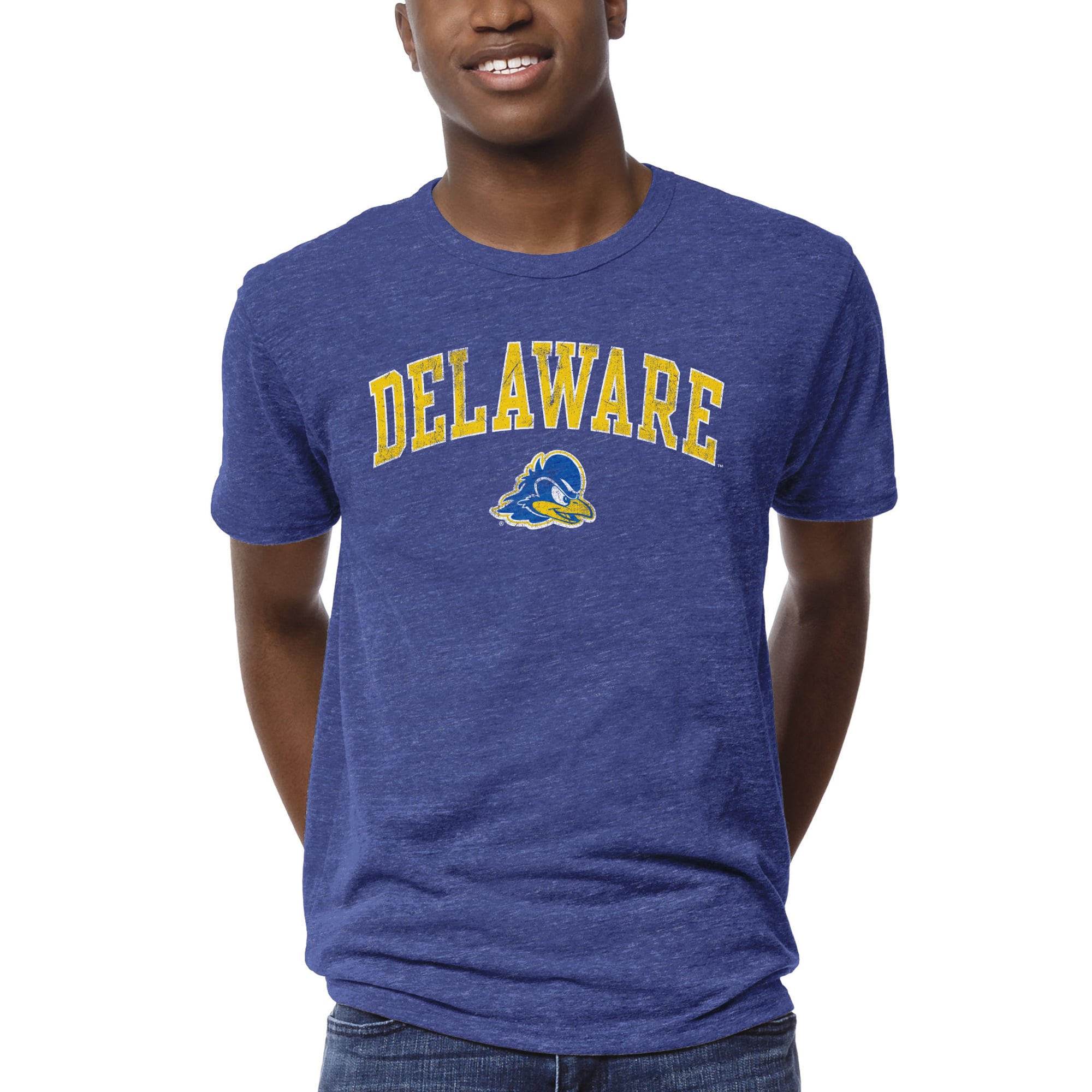 Men's League Collegiate Wear Heather Royal Delaware Fightin' Blue Hens 1965 Victory Falls T-Shirt