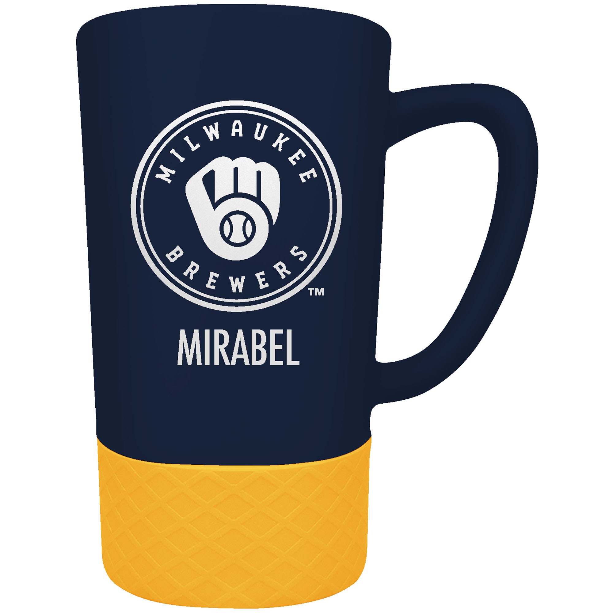 Milwaukee Brewers Team Logo 16oz. Personalized Laser Etched Jump Mug