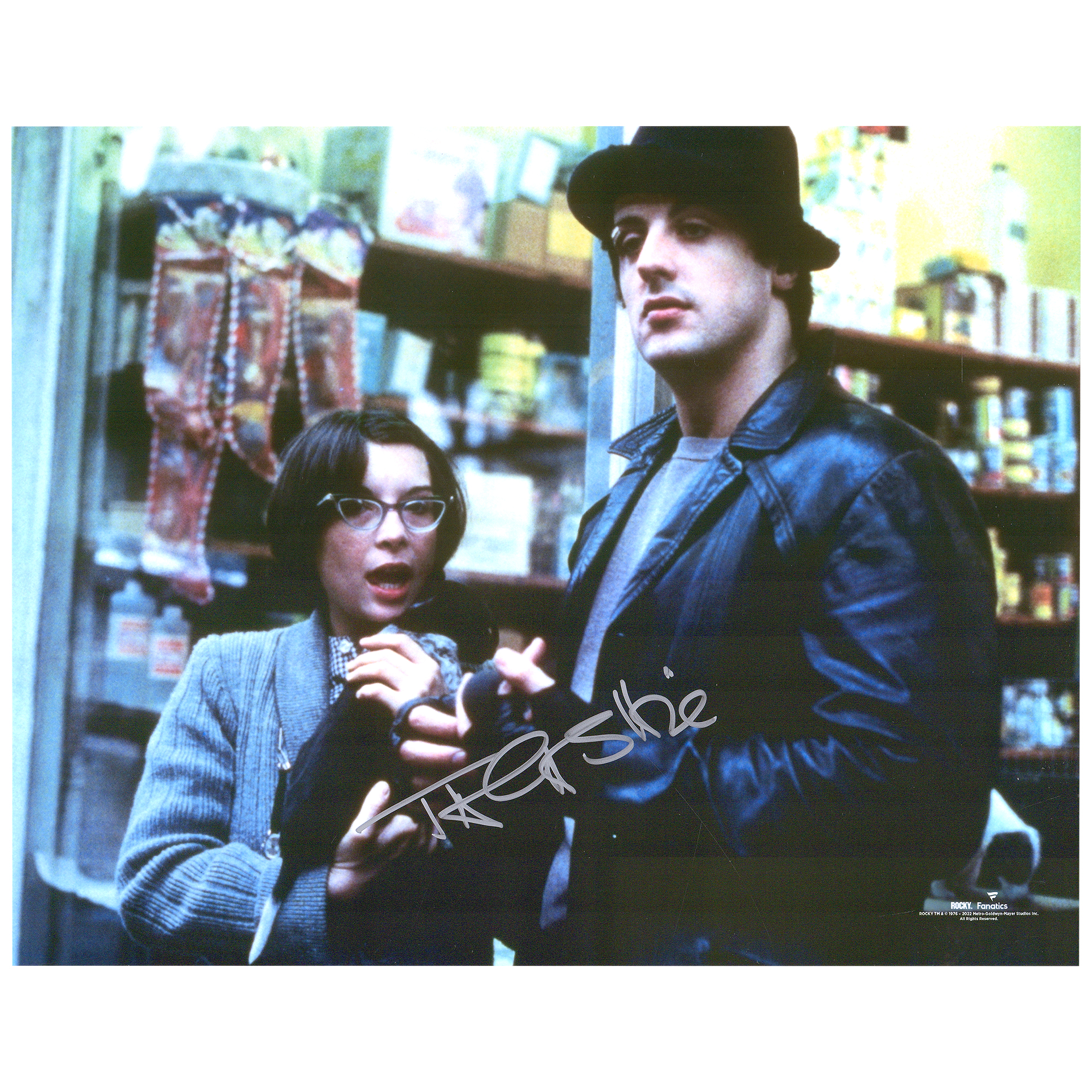 Talia Shire Rocky Autographed 11" x 14" In Pet Store with Rocky Photograph