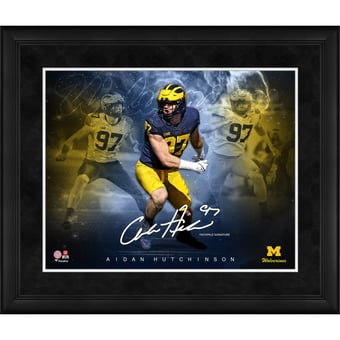 Aidan Hutchinson Michigan Wolverines Facsimile Signature Framed 16" x 20" Stars of the Game Collage