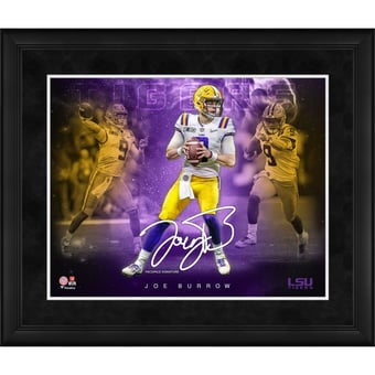 Joe Burrow LSU Tigers Facsimile Signature Framed 16" x 20" Stars of the Game Collage
