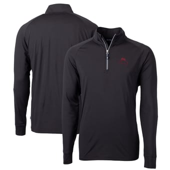 Men's Cutter & Buck Bobby Bowden Black Florida State Seminoles Big & Tall Team Adapt Eco Knit Stretch Recycled Quarter-Zip Pullover Top