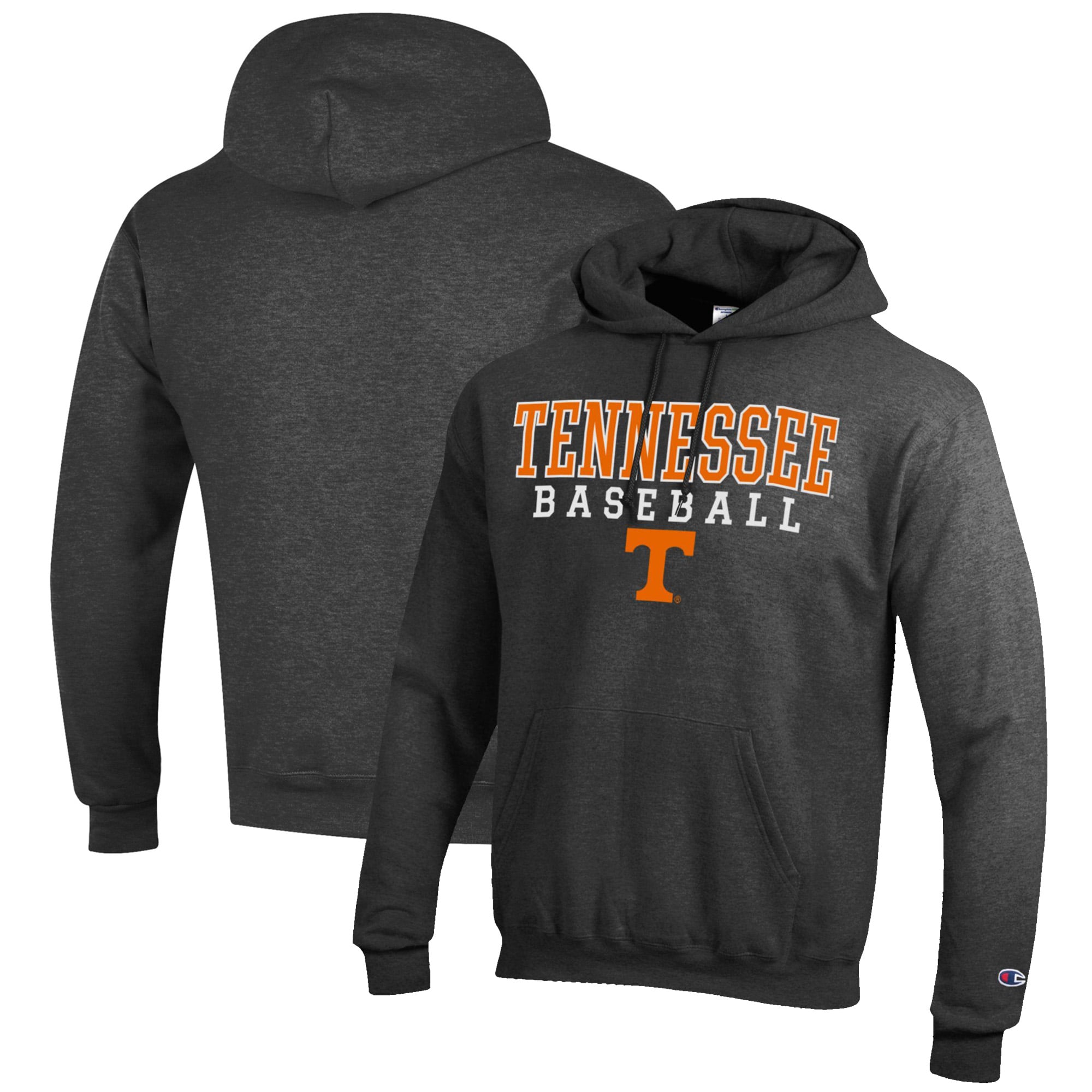 Men's Champion Charcoal Tennessee Volunteers Baseball Stack Pullover Hoodie