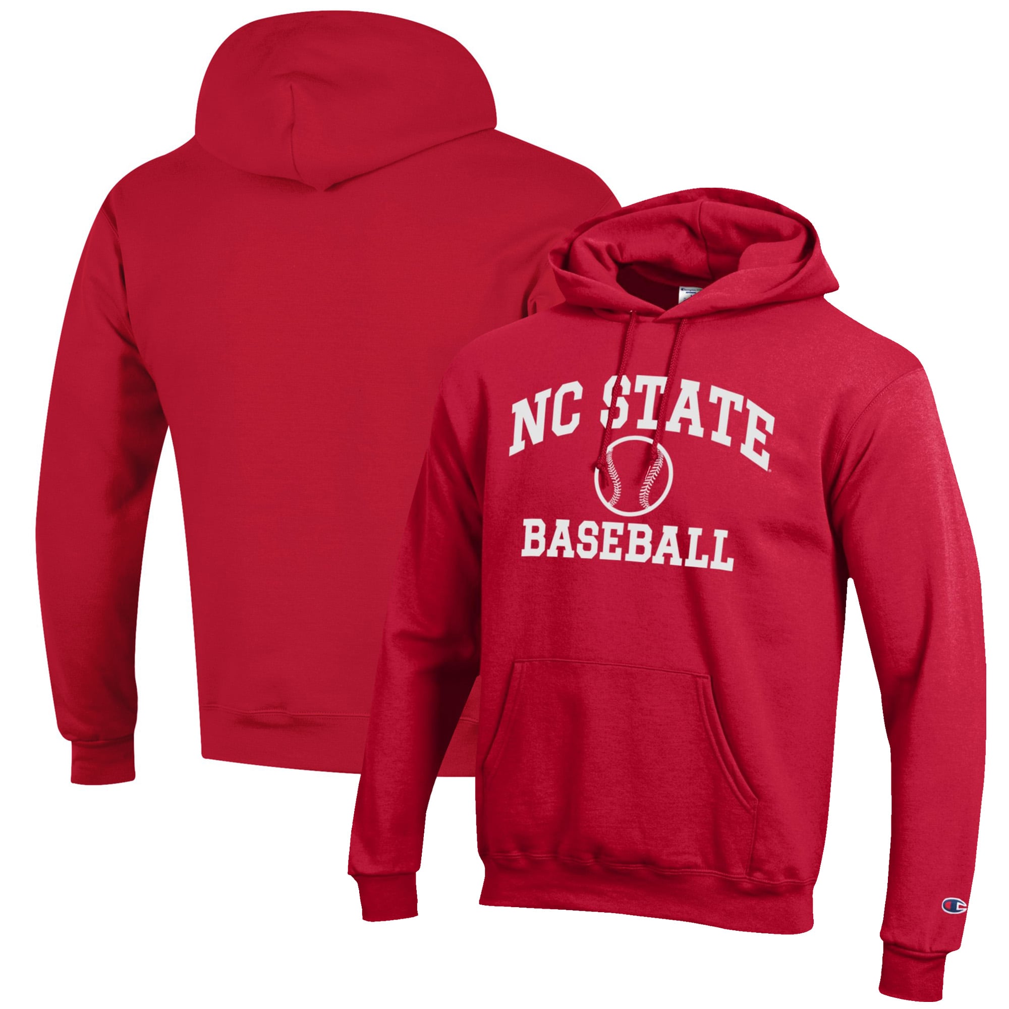 Men's Champion Red NC State Wolfpack Baseball Icon Pullover Hoodie
